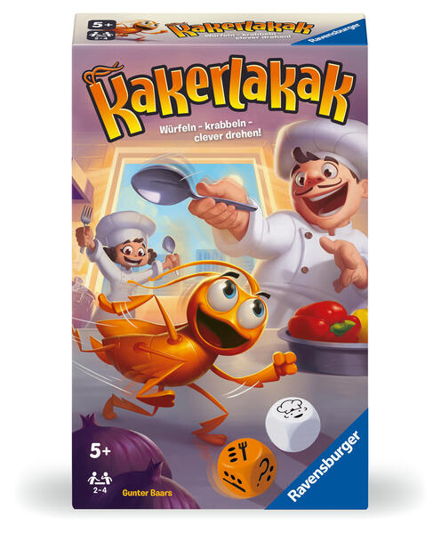 Ravensburger 22446 - Kakerlakak Mitbringspiel für 2-4 Personen Kinderspiel ab 5 Jahren kompaktes Format Reisespiel Brettspiel