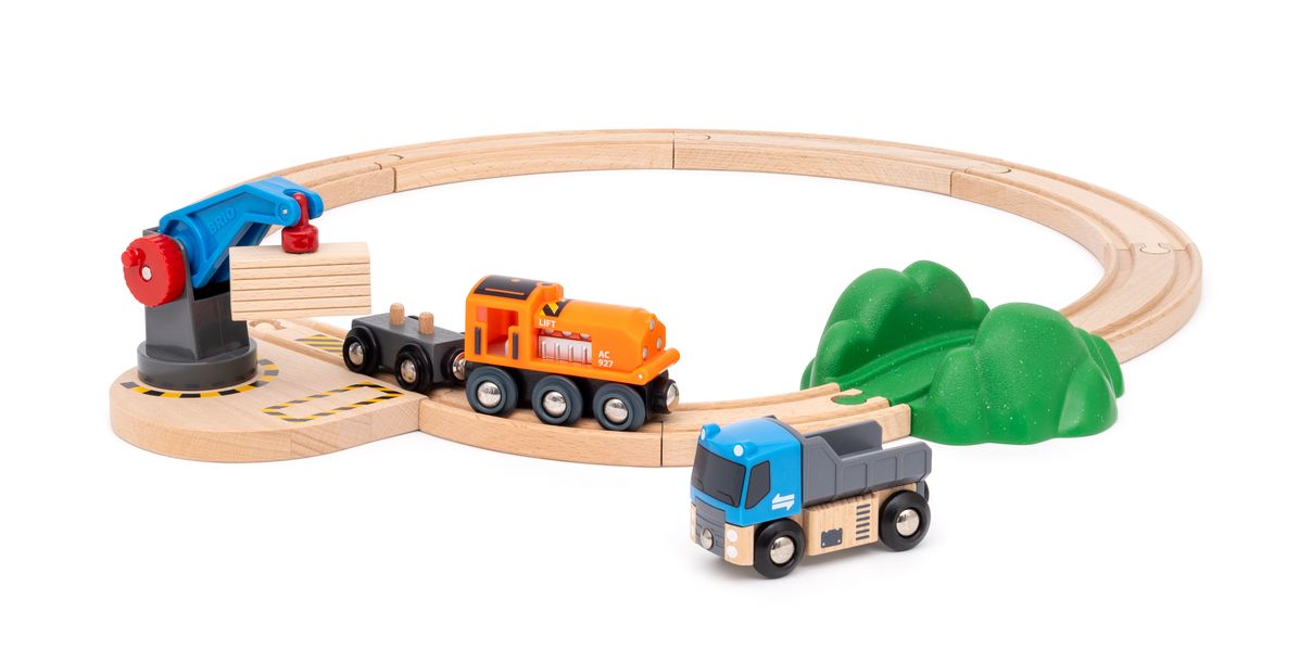 BRIO World - Starterset Güterzug mit Kran A