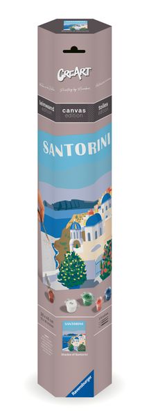 CreArt Malen nach Zahlen Canvas Leinwand - Farbenfrohes Santorini