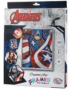 Craft Buddy CAM-MCU930 - Crystal Art Framed Picture Kit Marvel Captain America 21x25 cm Diamond Painting Bilderrahmen-Set