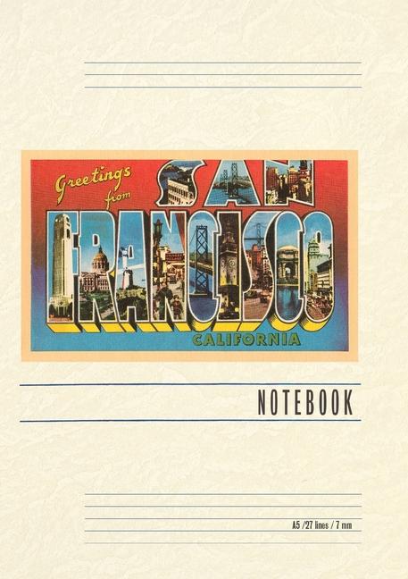 Vintage Lined Notebook Greetings from San Francisco California