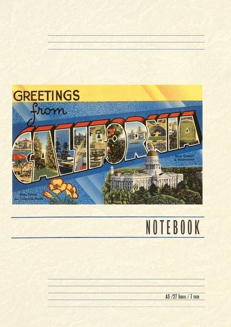 Vintage Lined Notebook Greetings from California