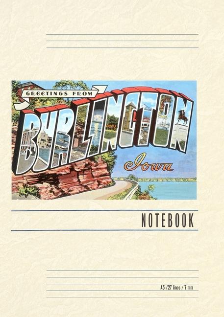 Vintage Lined Notebook Greetings from Burlington