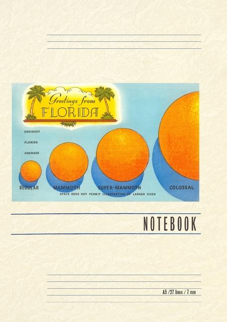 Vintage Lined Notebook Greetings from Florida Orange Sizing