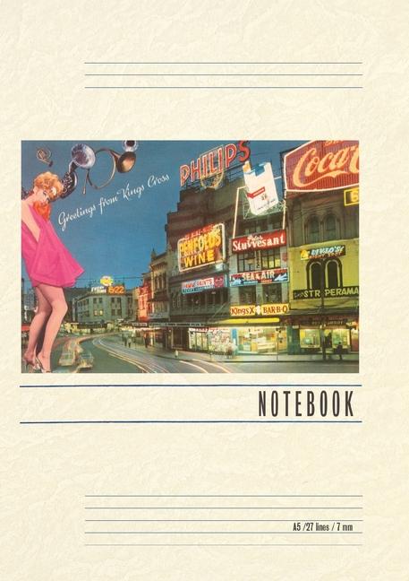 Vintage Lined Notebook Greetings from Kings Cross Sydney Australia