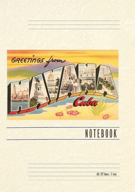 Vintage Lined Notebook Greetings from Havana Cuba