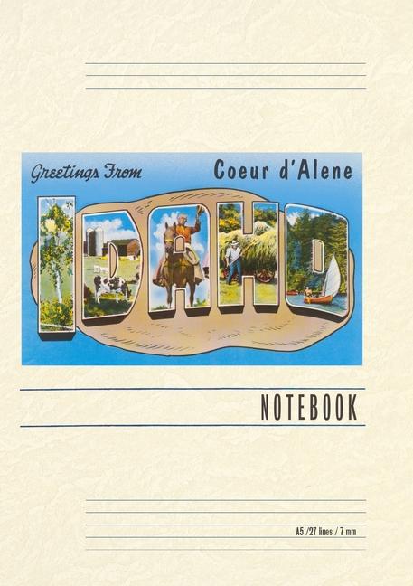 Vintage Lined Notebook Greetings from Coeur d‘Alene Idaho