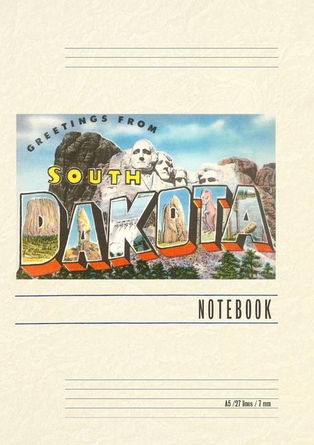 Vintage Lined Notebook Greetings from South Dakota
