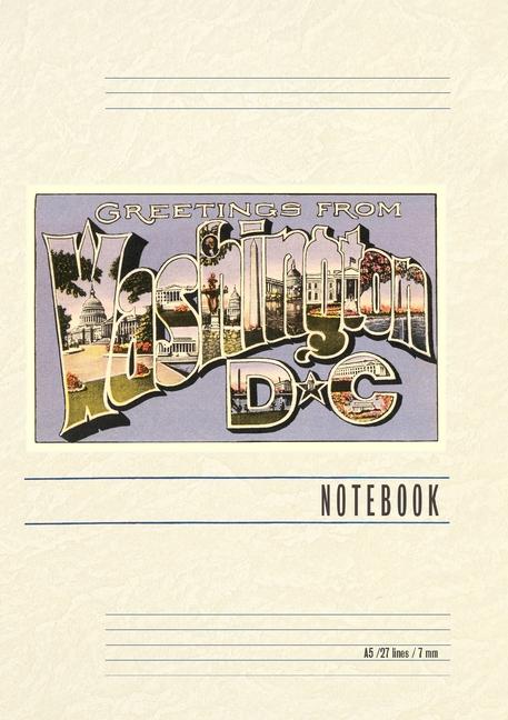 Vintage Lined Notebook Greetings from Washington DC