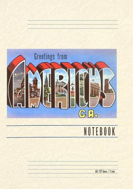 Vintage Lined Notebook Greetings from Americus