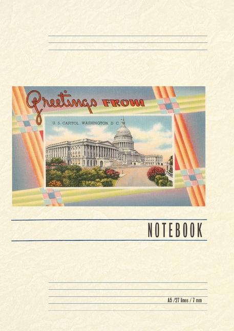 Vintage Lined Notebook Greetings from the US Capitol