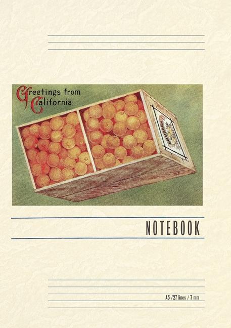 Vintage Lined Notebook Greetings from California Orange Crate