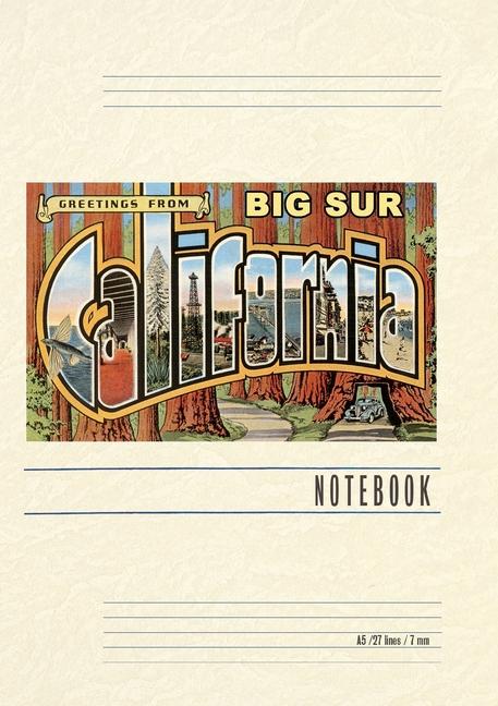 Vintage Lined Notebook Greetings from Big Sur California