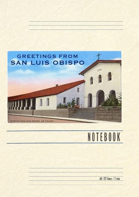 Vintage Lined Notebook Greetings from San Luis Obispo