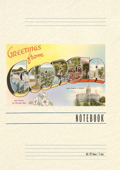 Vintage Lined Notebook Greetings from Georgia