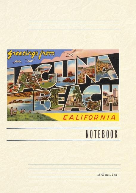 Vintage Lined Notebook Greetings from Laguna Beach California