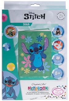 Craft Buddy CANJ-MCU922 - Crystal Art Notebook Disney Stitch Notizbuch 26x18cm Kristallkunst-Bastelset