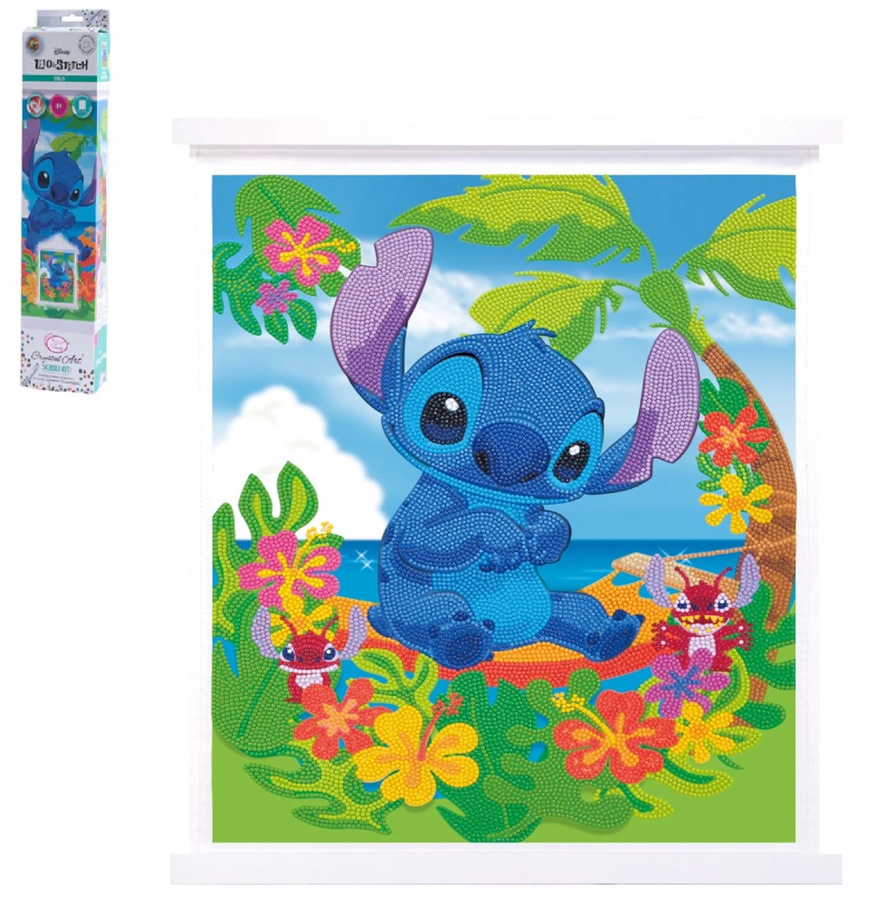 Craft Buddy CAS-DNY901L - Crystal Art Scroll Disney Lilo & Stitch Motiv: Stitch Scrollbild 35x45cm Kristallkunst-Bastelset