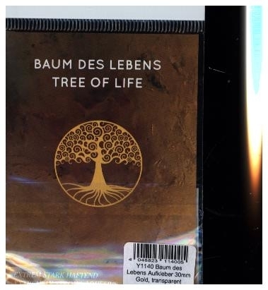 Baum des Lebens Aufkleber 30mm Gold transparent