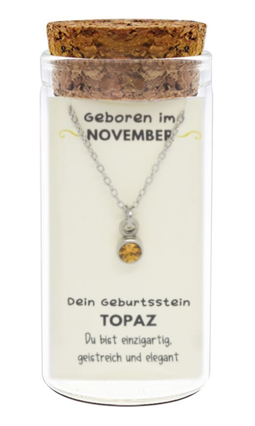 'November' Geburtsstein Kette im Gläschen