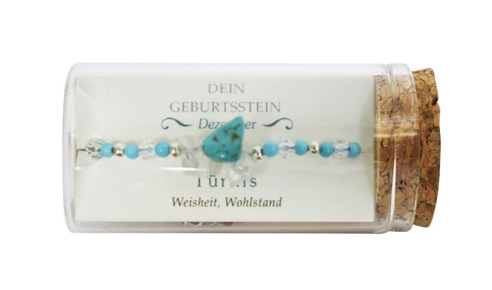 'Dezember' Geburtsstein Armband im Gläschen