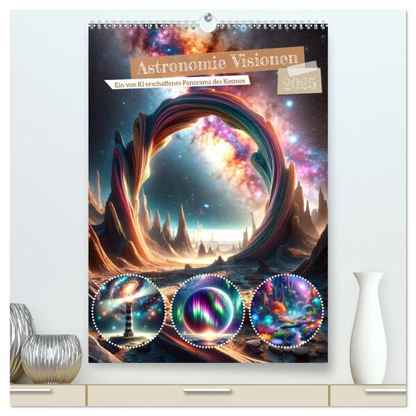 Astronomie Visionen - Ein von KI erschaffenes Panorama des Kosmos (hochwertiger Premium Wandkalender 2025 DIN A2 hoch) Kunstdruck in Hochglanz