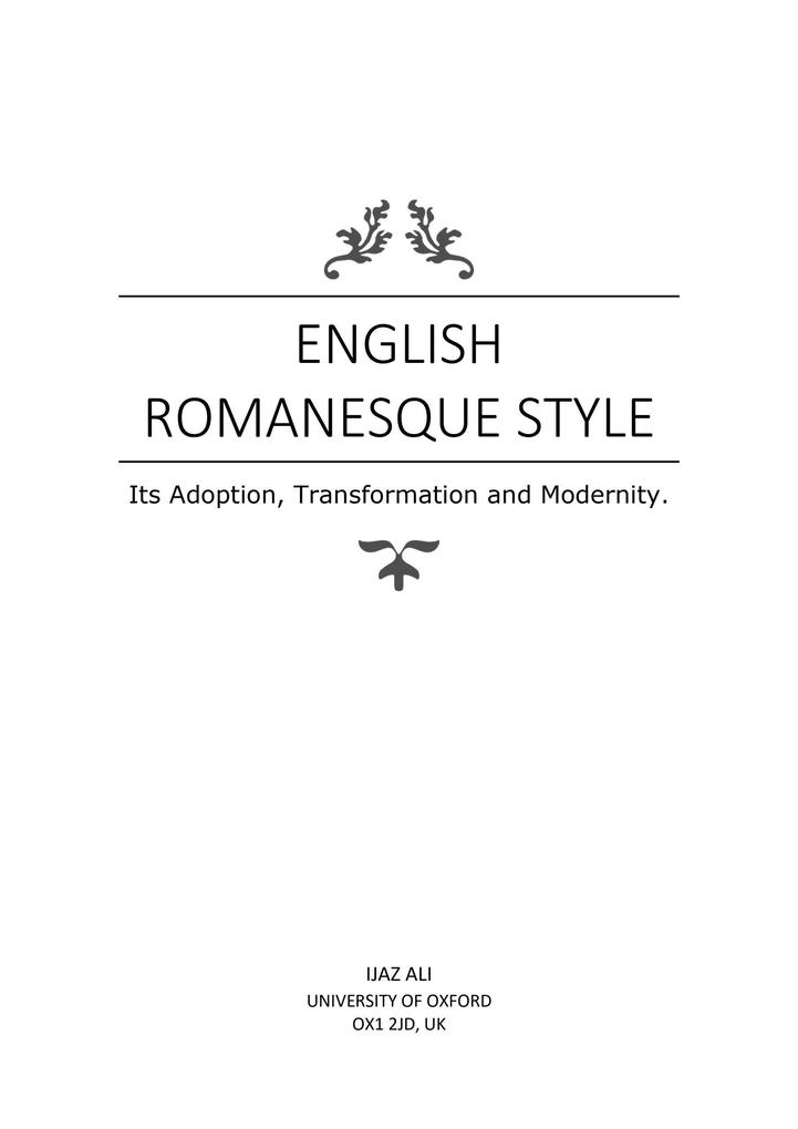 English Romanesque Style: Its Adoption Transformation and Modernity