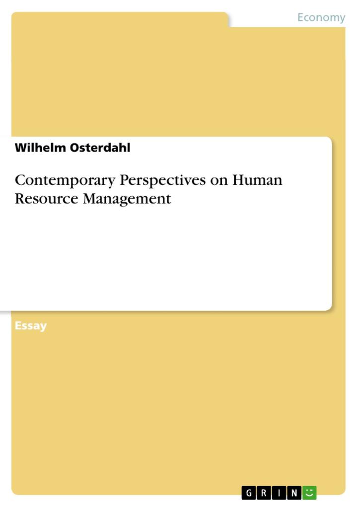 Contemporary Perspectives on Human Resource Management