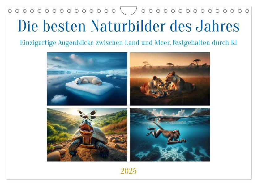 Die besten Naturbilder des Jahres - Einzigartige Augenblicke (Wandkalender 2025 DIN A4 quer) CALVENDO Monatskalender