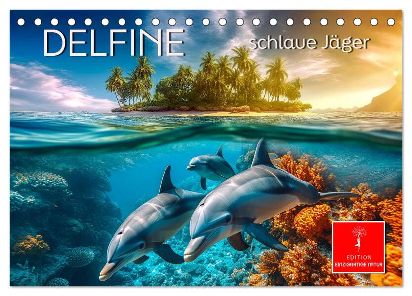 Delfine - schlaue Jäger (Tischkalender 2025 DIN A5 quer) CALVENDO Monatskalender