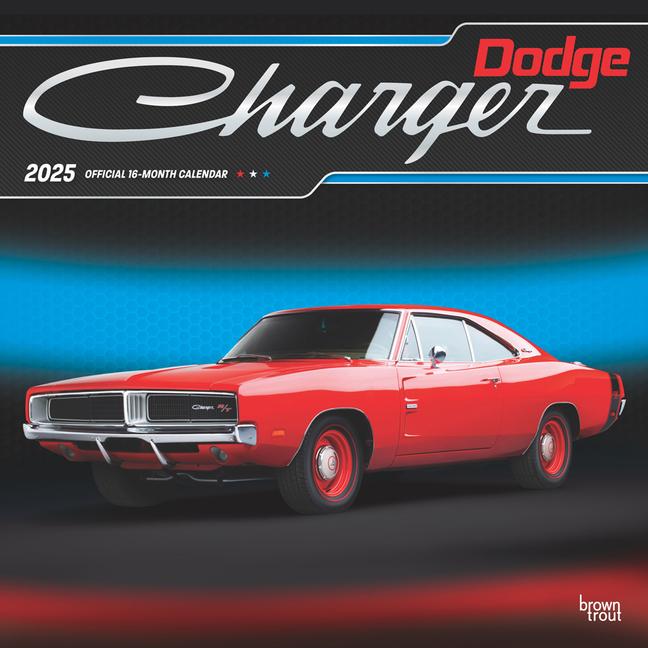 Dodge Charger Official 2025 12 X 24 Inch Monthly Square Wall Calendar Foil Stamped Cover Plastic-Free