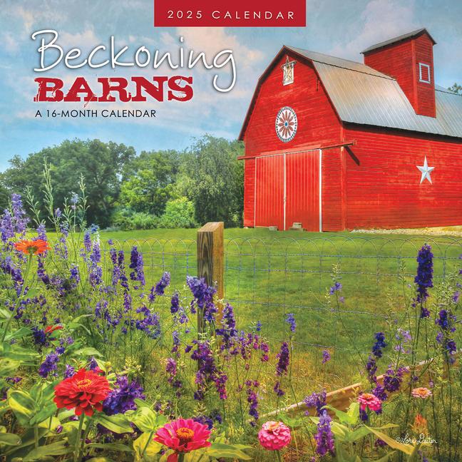 Beckoning Barns 2025 12 X 24 Inch Monthly Square Wall Calendar Featuring the Artwork of Lori Deiter Plastic-Free