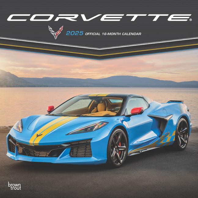 Corvette Official 2025 12 X 24 Inch Monthly Square Wall Calendar Plastic-Free