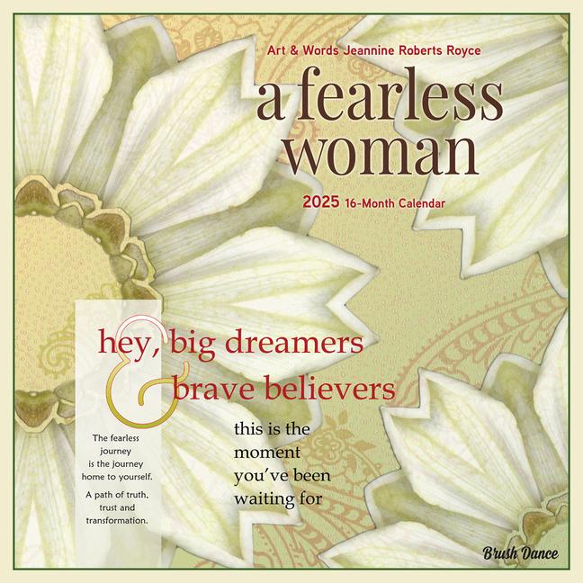 A Fearless Woman 2025 12 X 24 Inch Monthly Square Wall Calendar Featuring the Artwork of Jeannie Roberts Royce Plastic-Free