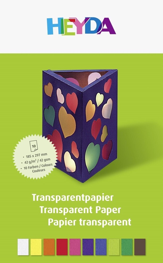 Heyda Pergamin Transparentpapier 10 Farben DIN A4