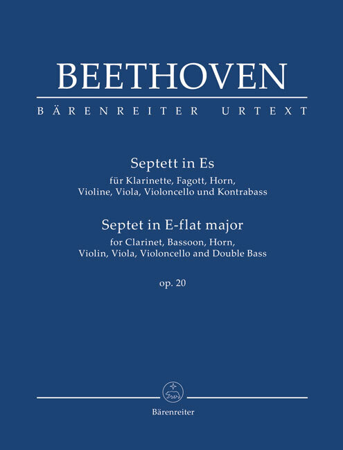 Septett für Klarinette Fagott Horn Violine Viola Violoncello und Kontrabass in Es op. 20