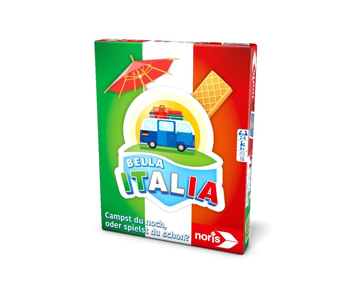 Noris 606262070 - Bella Italia Campst du noch oder spielst du Schon? Kartenspiel für 2-6 Spieler