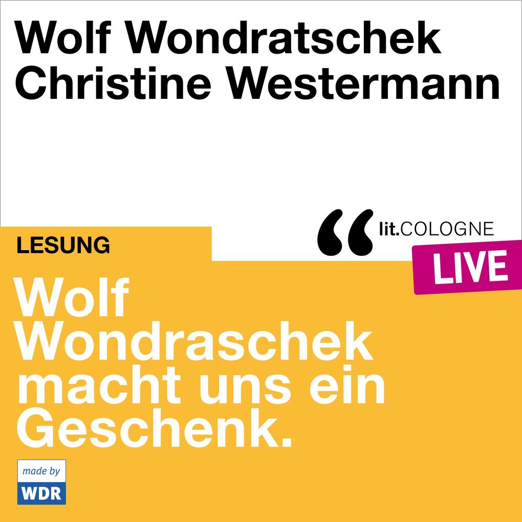 Wolf Wondratschek macht uns ein Geschenk.
