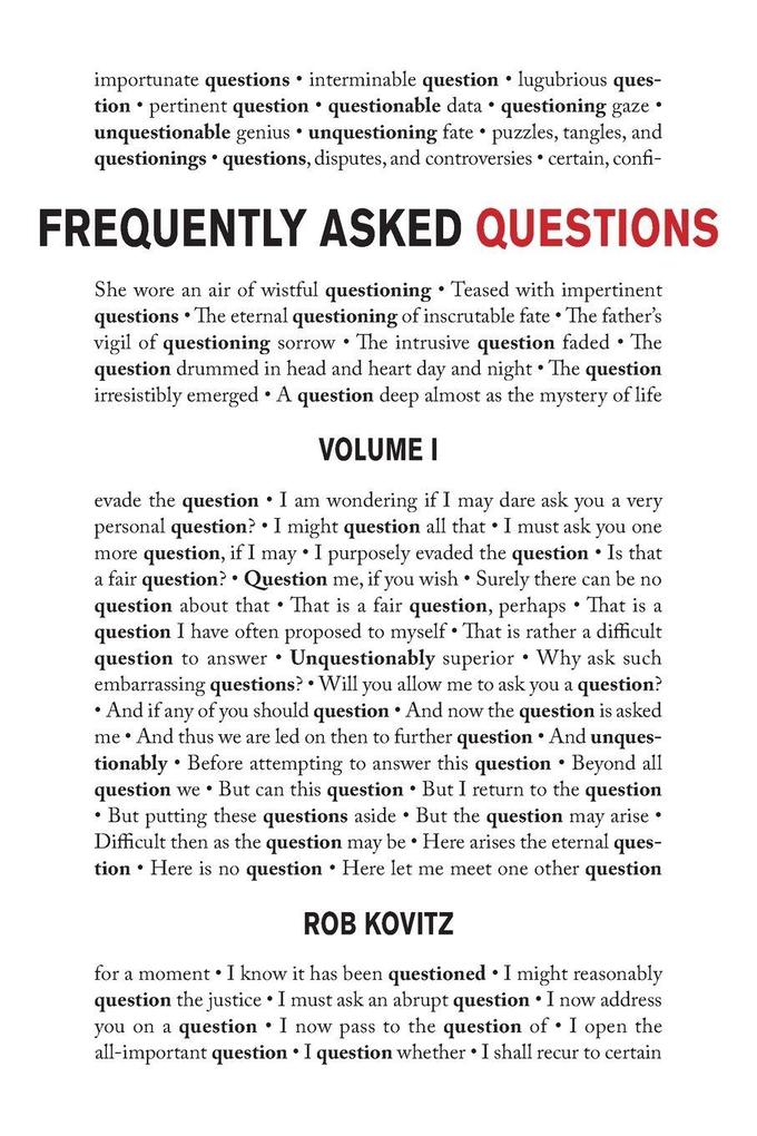 Frequently Asked Questions Volume 1