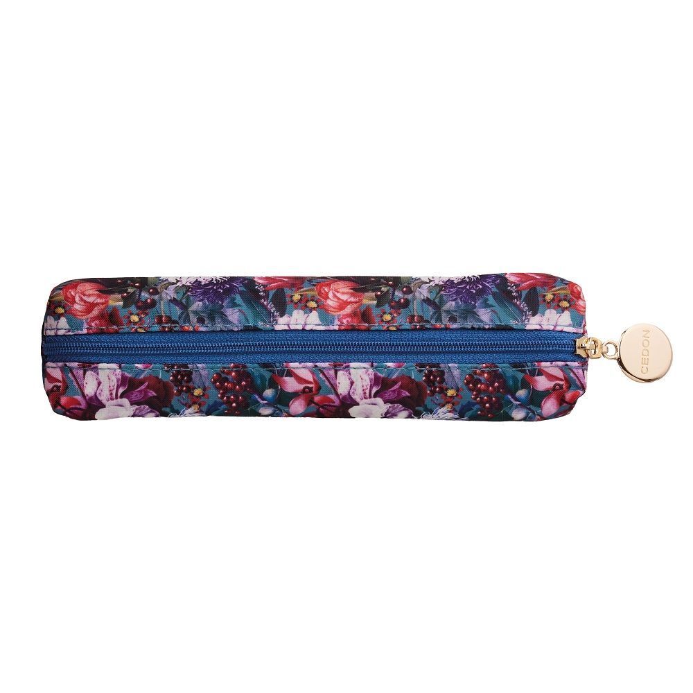 Easy Pencil Case Blumenbouquet petrol