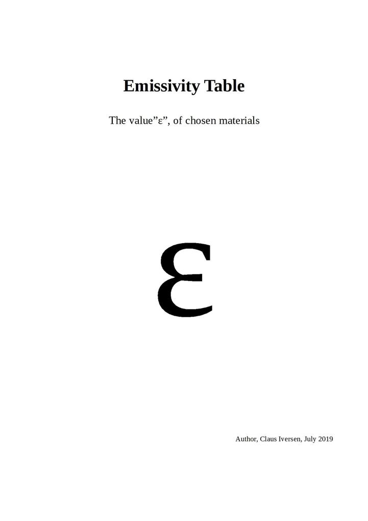 Emissivity Table