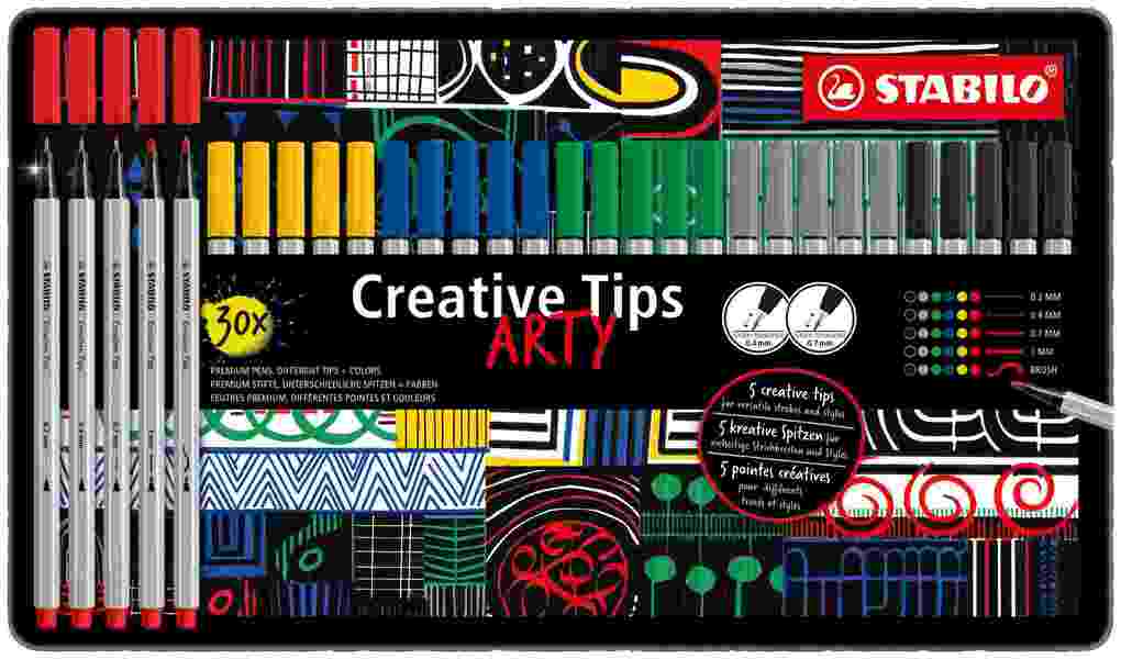 STABILO Set Creative Tips Arty 89/30-6-1-20 Classic 30 pièces