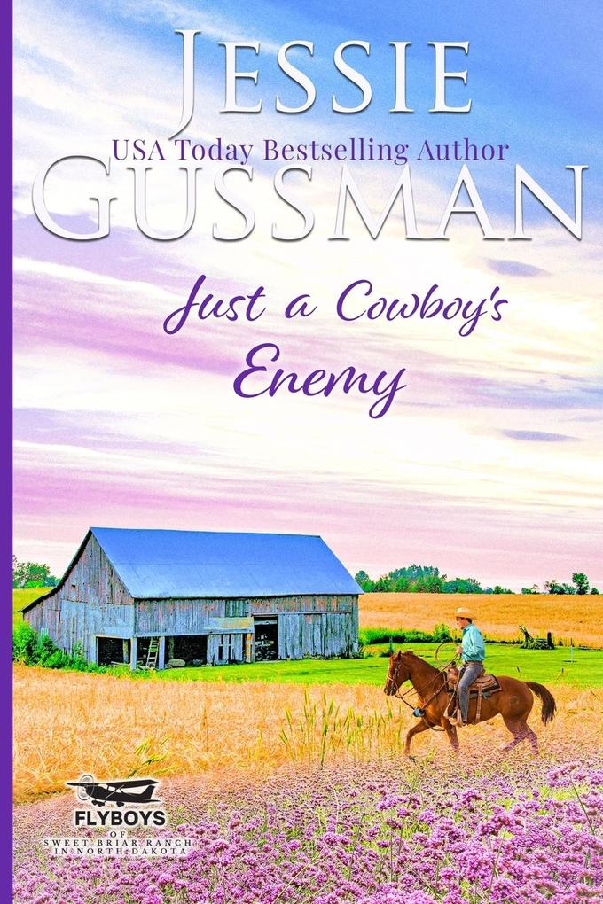 Just a Cowboy‘s Enemy (Sweet western Christian romance book 3) (Flyboys of Sweet Briar Ranch in North Dakota) Large Print Edition
