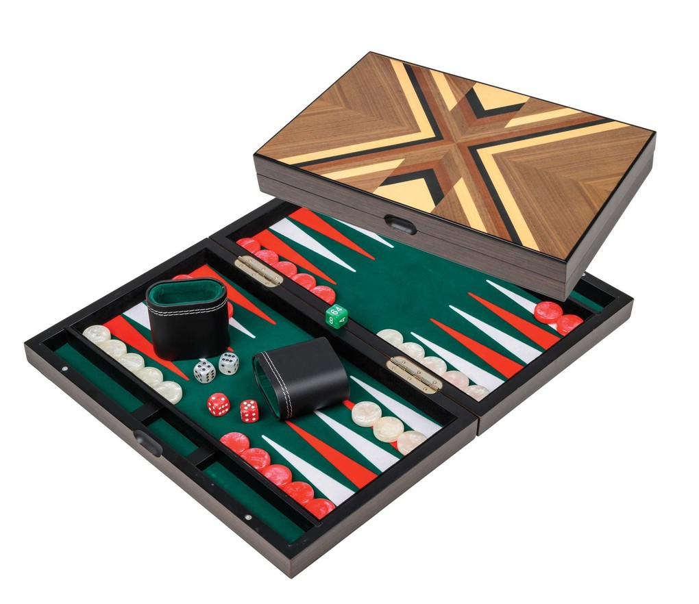 Philos 1184 - Backgammon Psara medium Buche Filzinlett klappbar