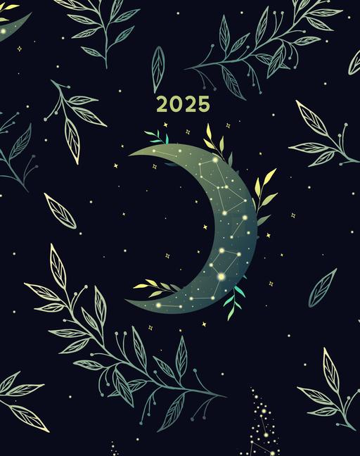 Floral Moon 2025 7.5 X 9.5 Booklet Monthly Planner