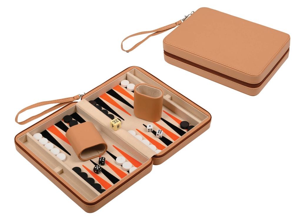 Philos 1710 - Backgammon Leros Reise Kunstleder magnetisch mit Tragegriff
