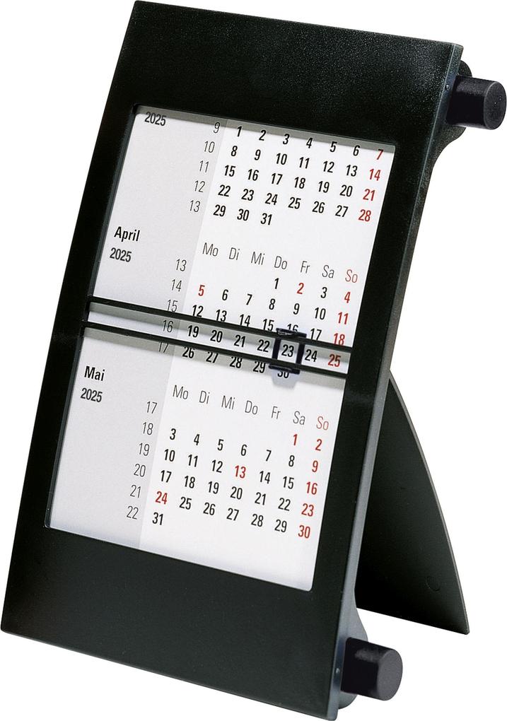 rido/idé 7038000905 3-Monats-Tischkalender (2025)| 1 Seite = 3 Monate| 90 × 120 mm| schwarz