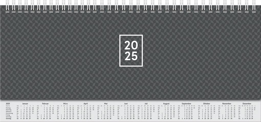 Brunnen 1077262905 Querterminbuch Modell 772 (2025)| 2 Seiten = 1 Woche| 297 × 105 mm| 112 Seiten| Karton-Einband mit verlängerter Rückwand| schwarz
