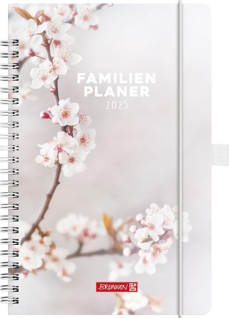 Brunnen 1070290025 Buchkalender Familienplaner (2025) Blossom| 2 Seiten = 1 Woche| A5| 192 Seiten| Hardcover| bunt