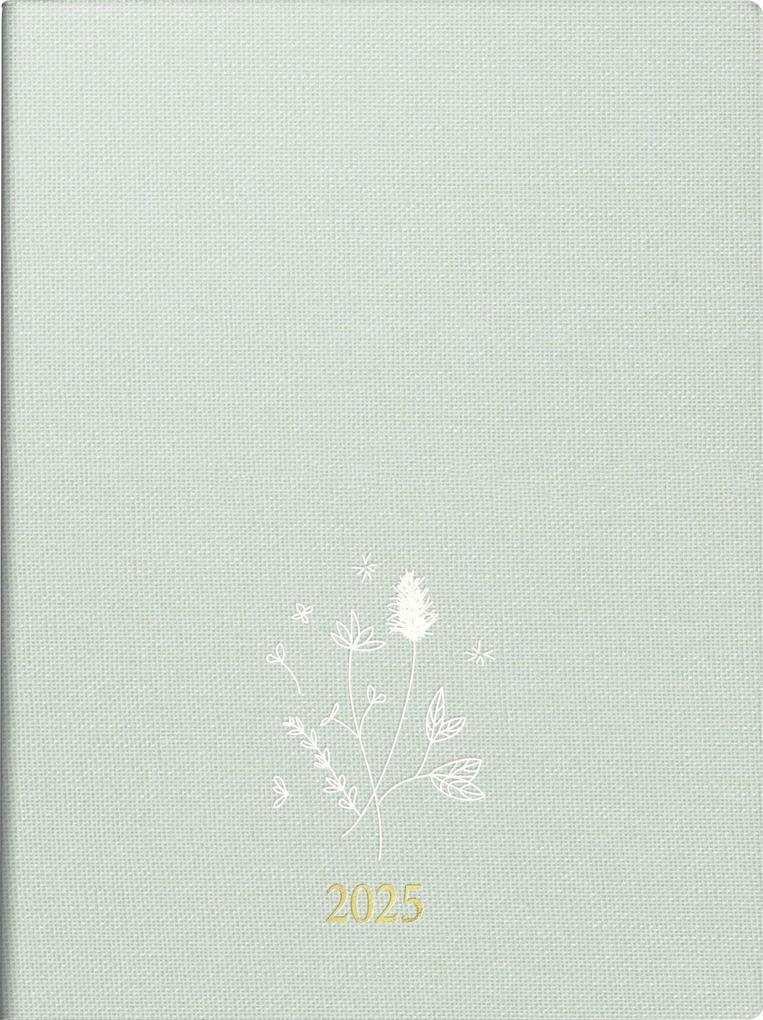 rido/idé 7013603015 Taschenkalender Young Line Mini (2025) Wild Flowers| 2 Seiten = 1 Woche| A6| 160 Seiten| Leinen-Einband| mint